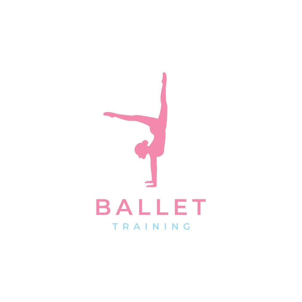 Schönheit weiblich Ausbildung tanzen Ballett modern Logo Design Symbol Vektor Illustration