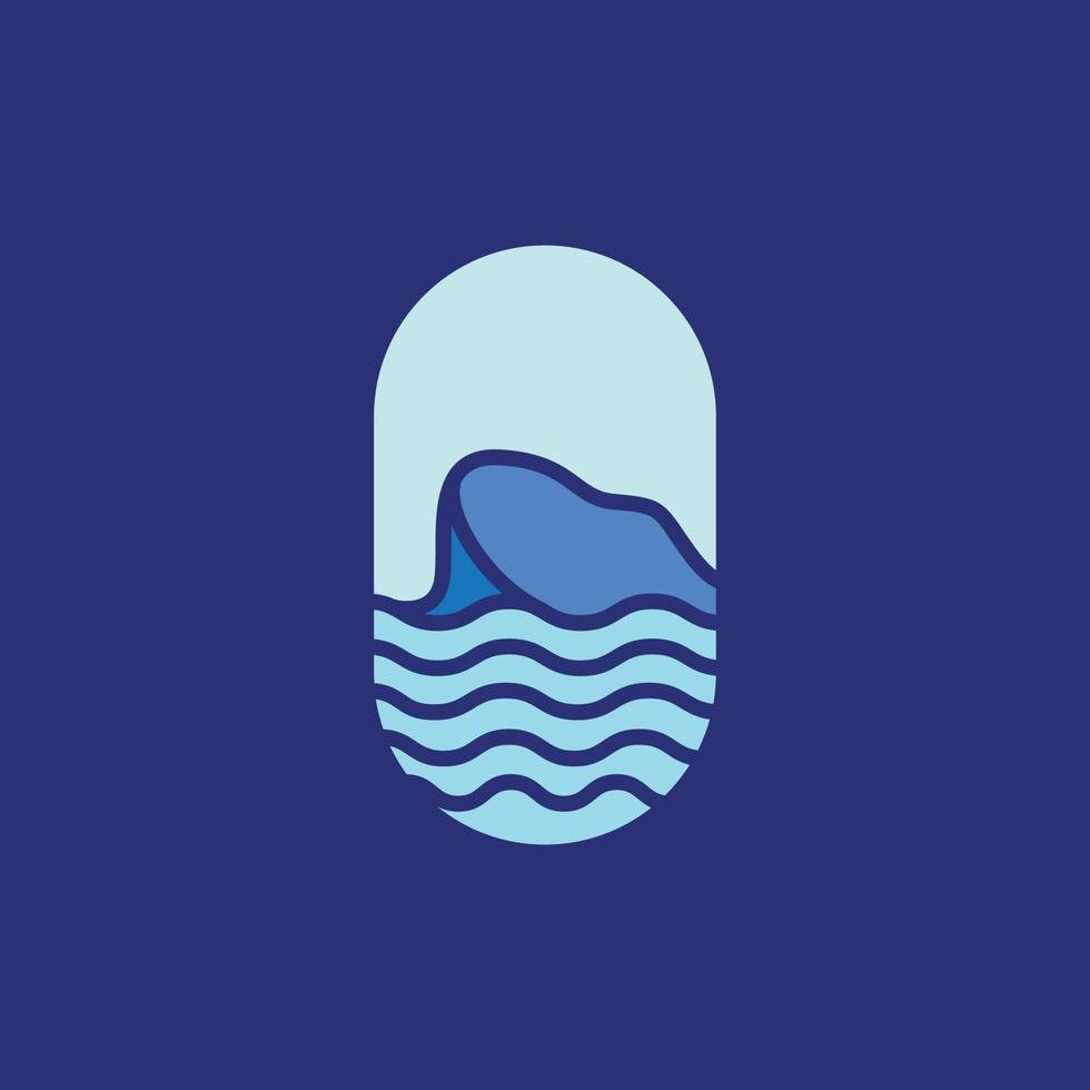 modern minimalistisch Abzeichen Aufkleber Eisberg Eis Wasser Ozean Logo Design Vektor