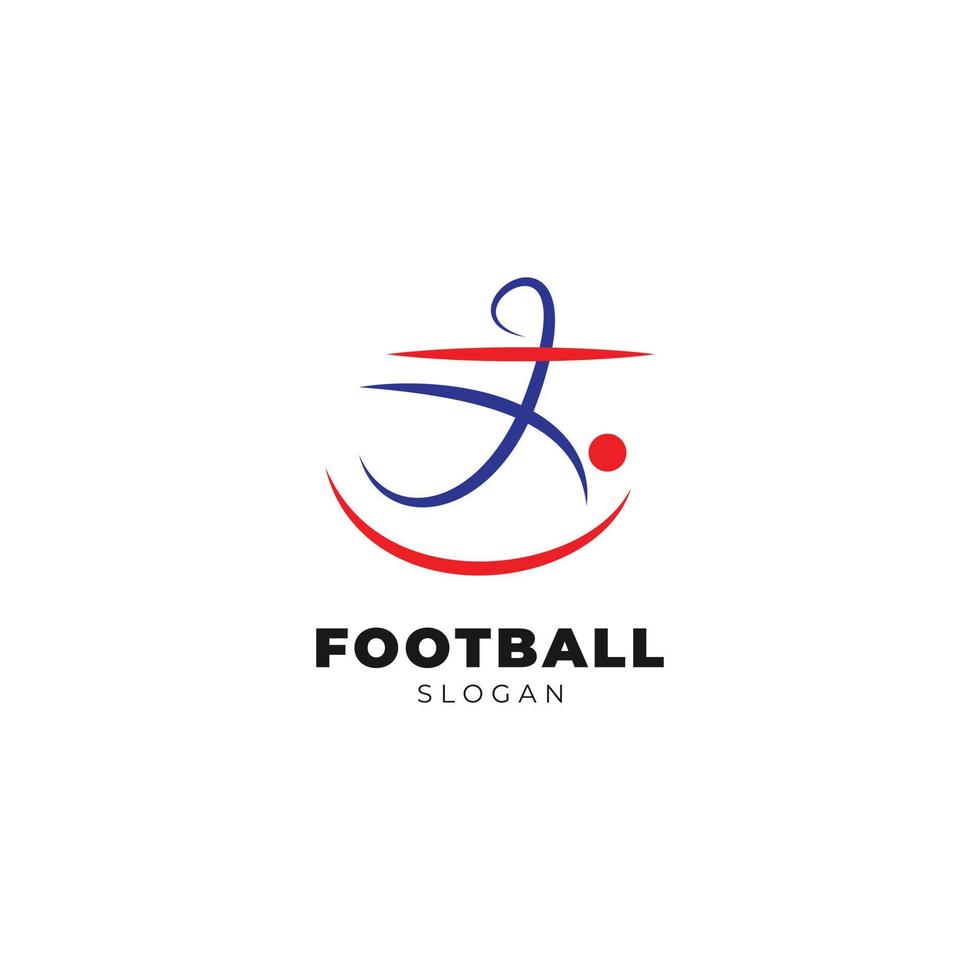 Fußball Sport Logo Design abstrakt Charakter Vektor Vorlage.