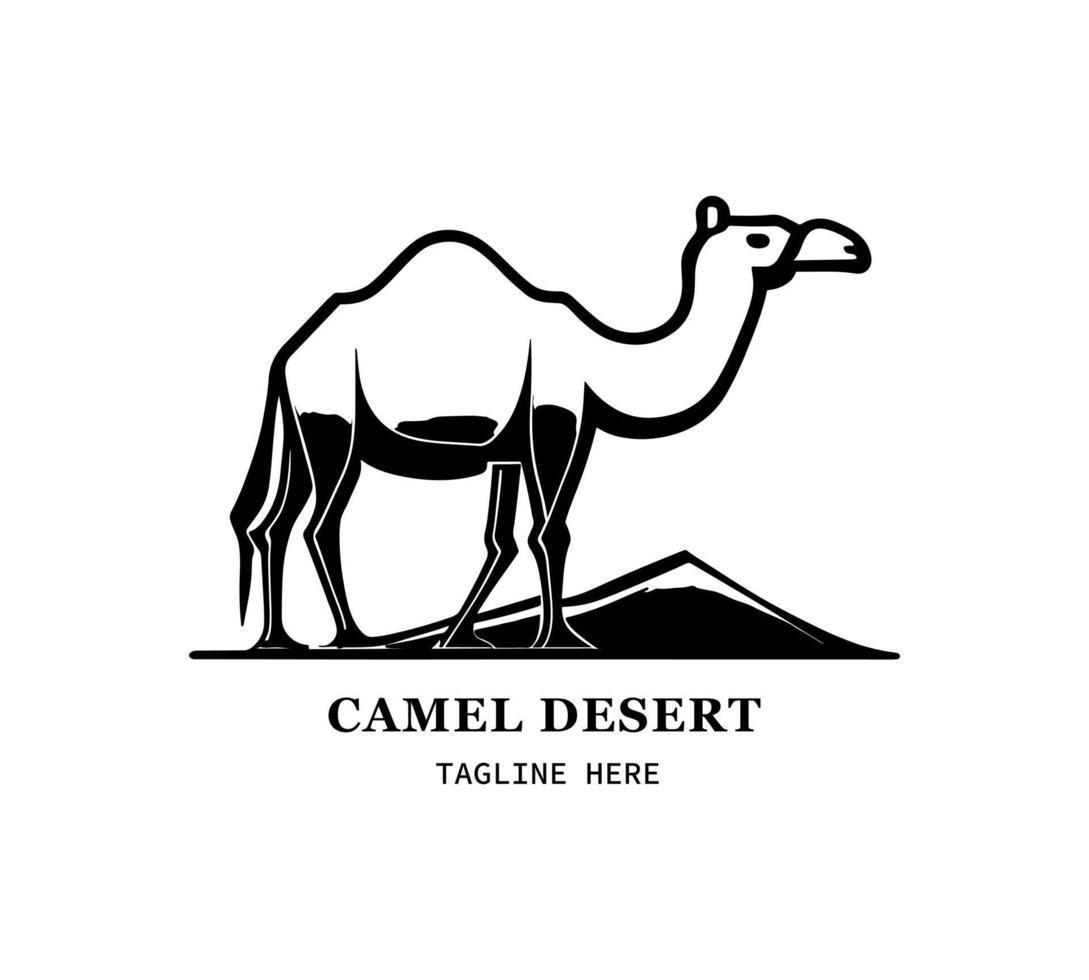 kamel silhuett svart logotyp djur silhuetter ikoner kamel ryttare öken- handflatan silhuett vektor illustration