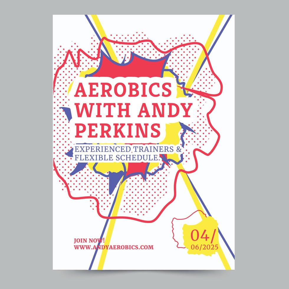 Vorlage von Aerobic Trainer Flyer, sofortig herunterladen, editierbar Design, Profi Vektor