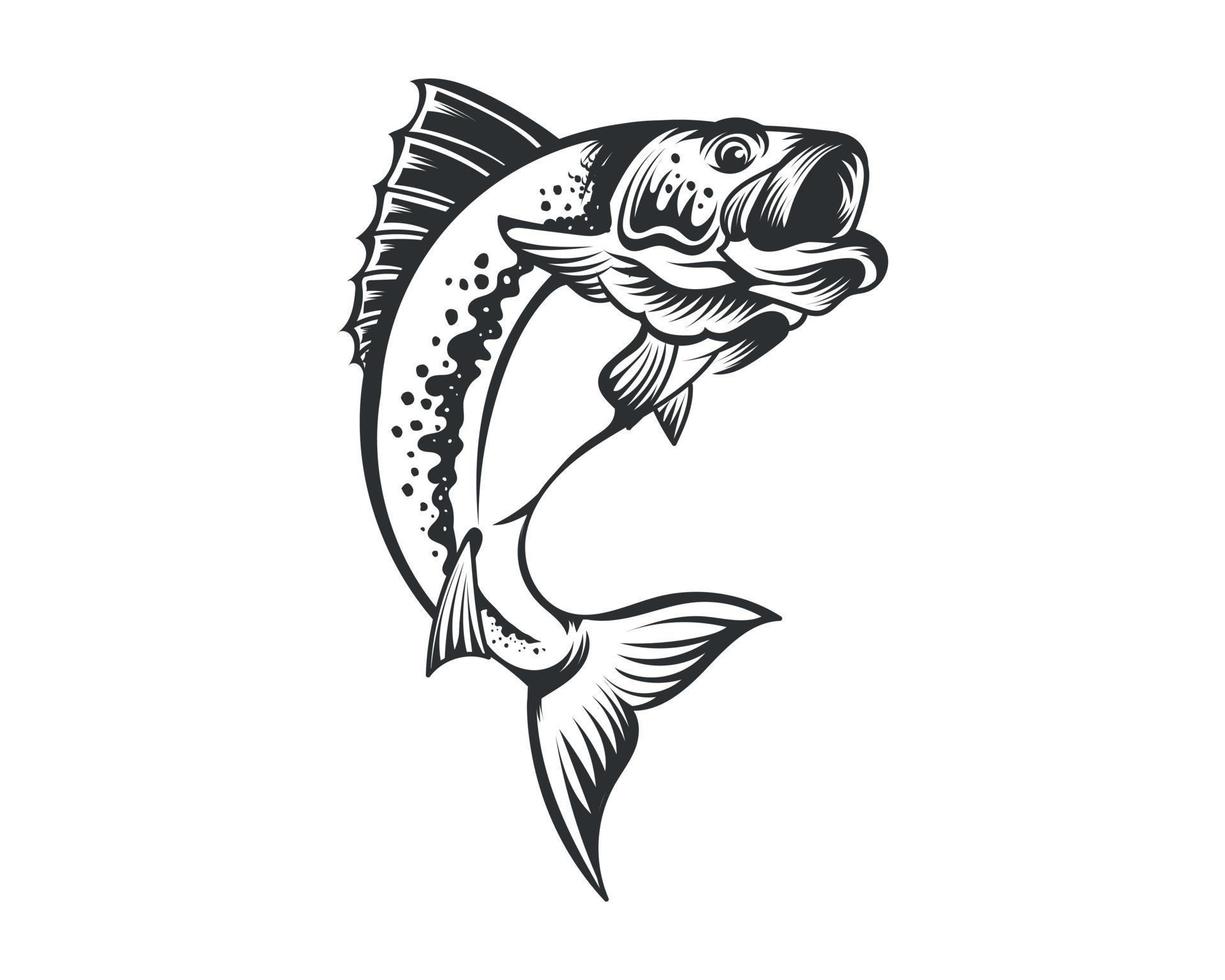 fisk vektor illustration för skriva ut objekt och t-shirt