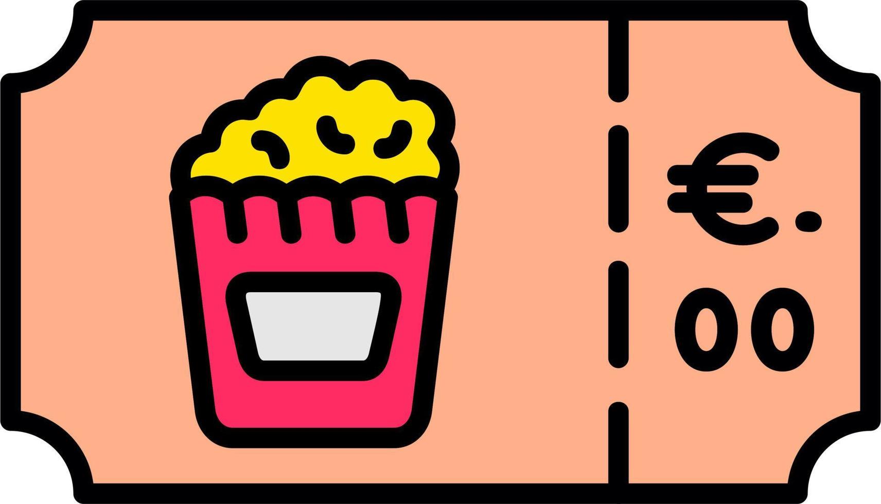 Popcorn Fahrkarte Vektor Symbol