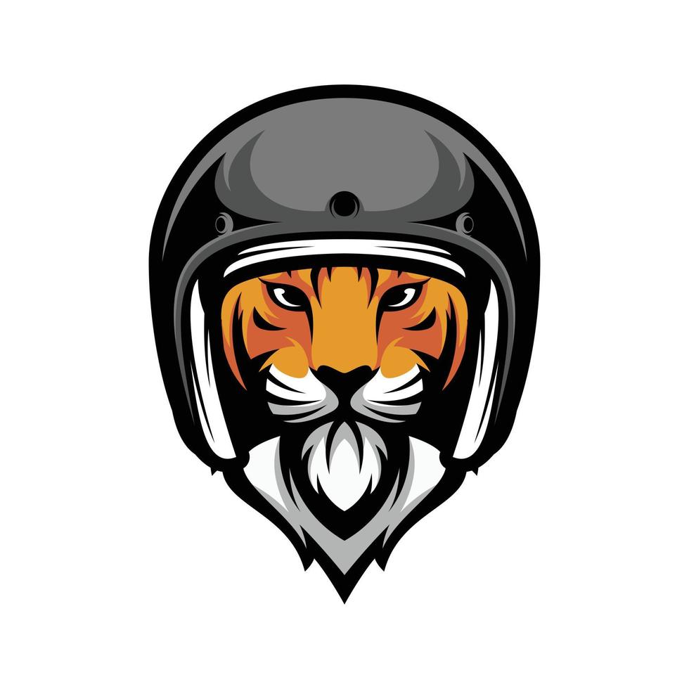 Tiger Reiten Maskottchen Logo Design Vektor