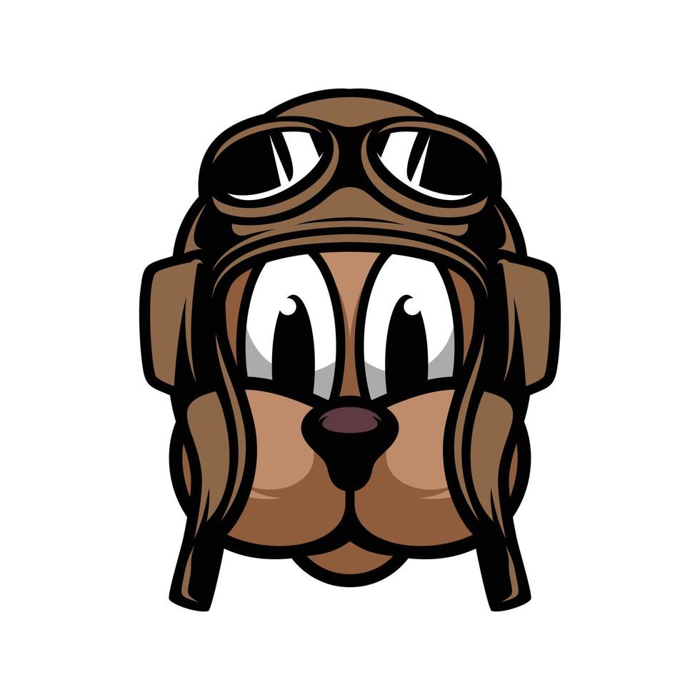 Hund Pilot Maskottchen Logo Design Vektor