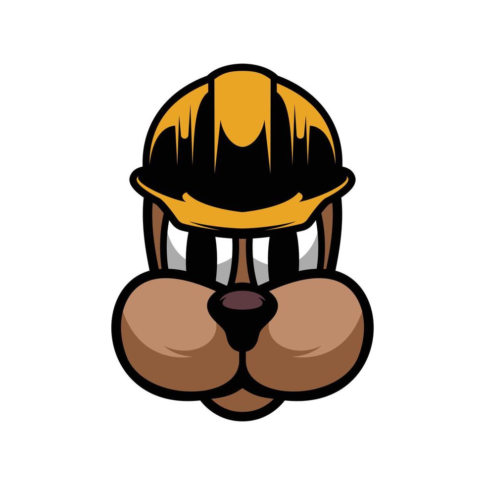 Hund Sicherheit Helm Maskottchen Logo Design Vektor