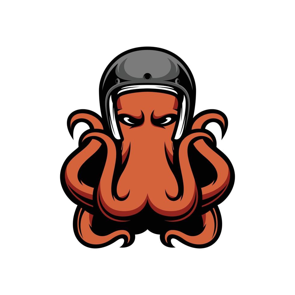 bläckfisk rida maskot logotyp design vektor