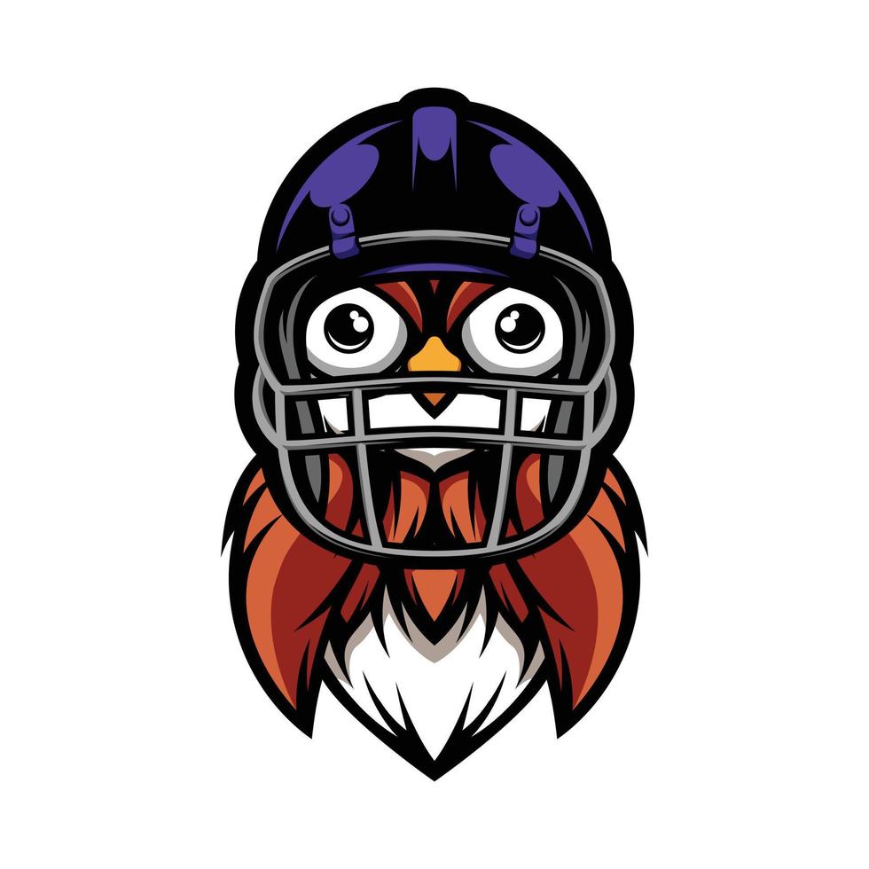 Uggla rugby maskot logotyp design vektor
