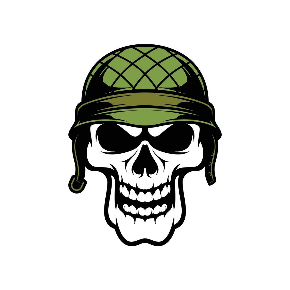 skalle soldat maskot logotyp design vektor