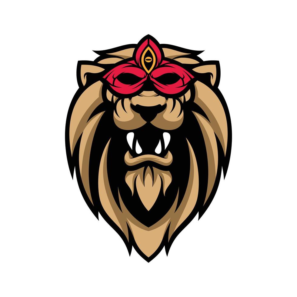 lejon mask maskot logotyp design vektor