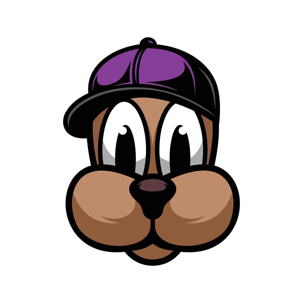 hund hatt maskot logotyp design vektor