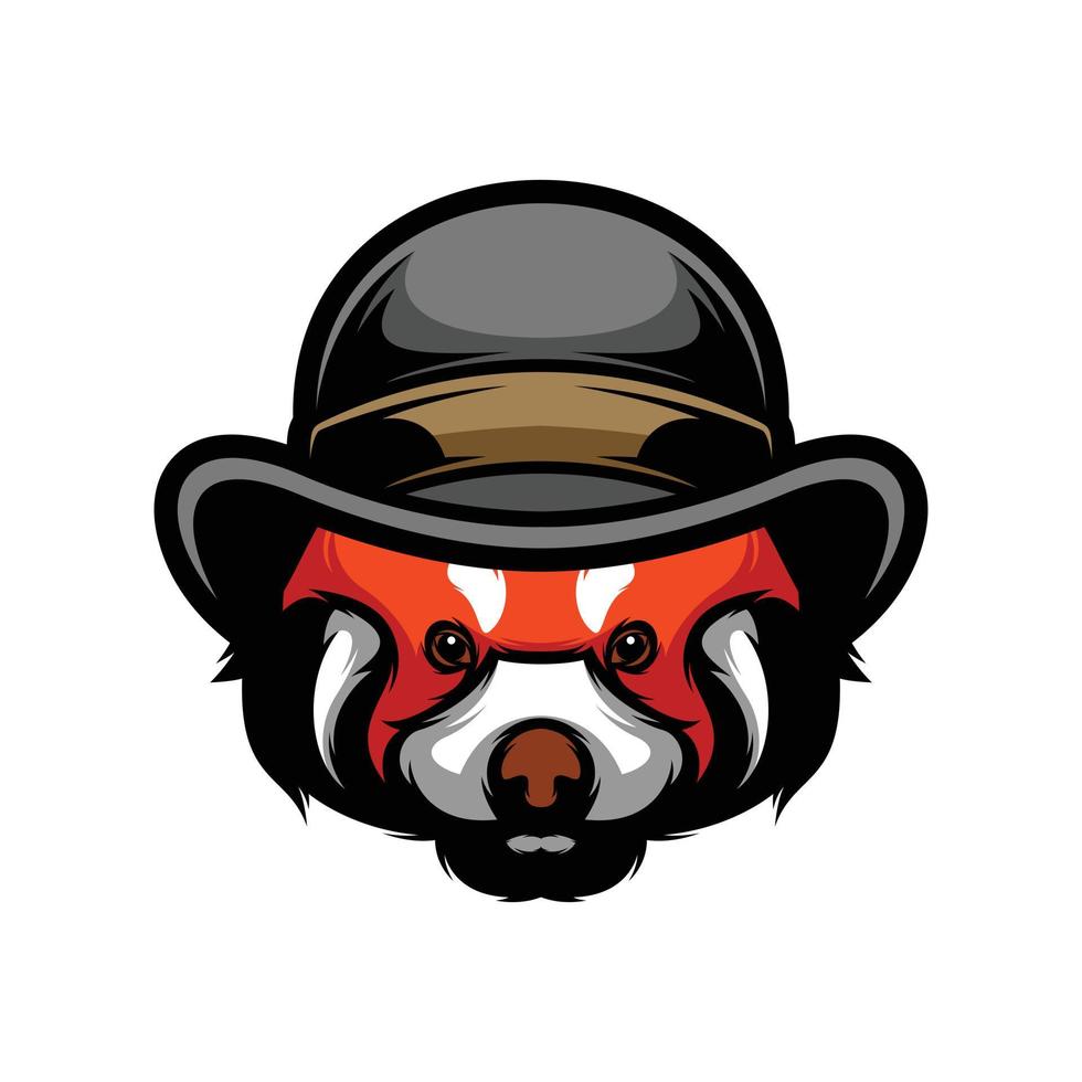 rot Panda Deckel Maskottchen Logo Design vektor