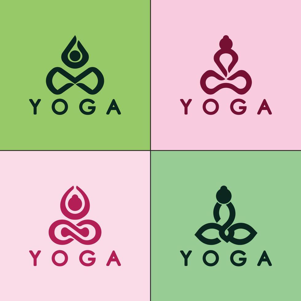 enkel yoga logotyp ikon vektor design mall