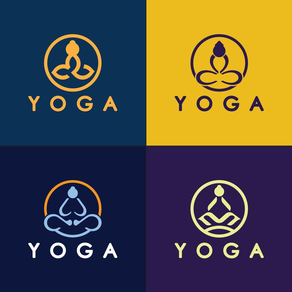 enkel yoga logotyp ikon vektor design mall