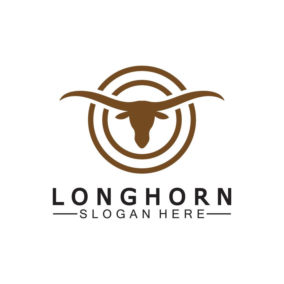 lange Horn Logo Vorlage Vektor Illustration Design