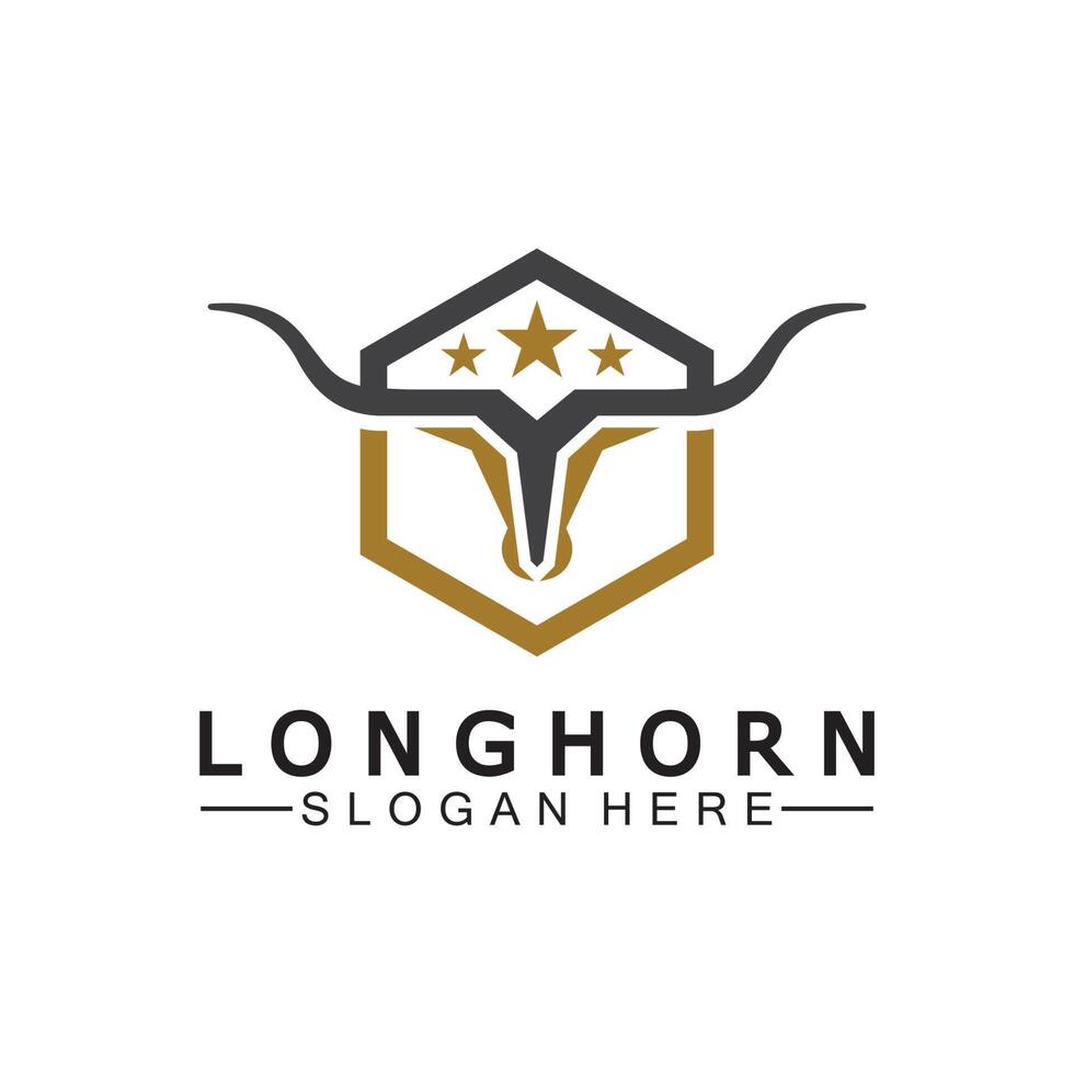 lange Horn Logo Vorlage Vektor Illustration Design