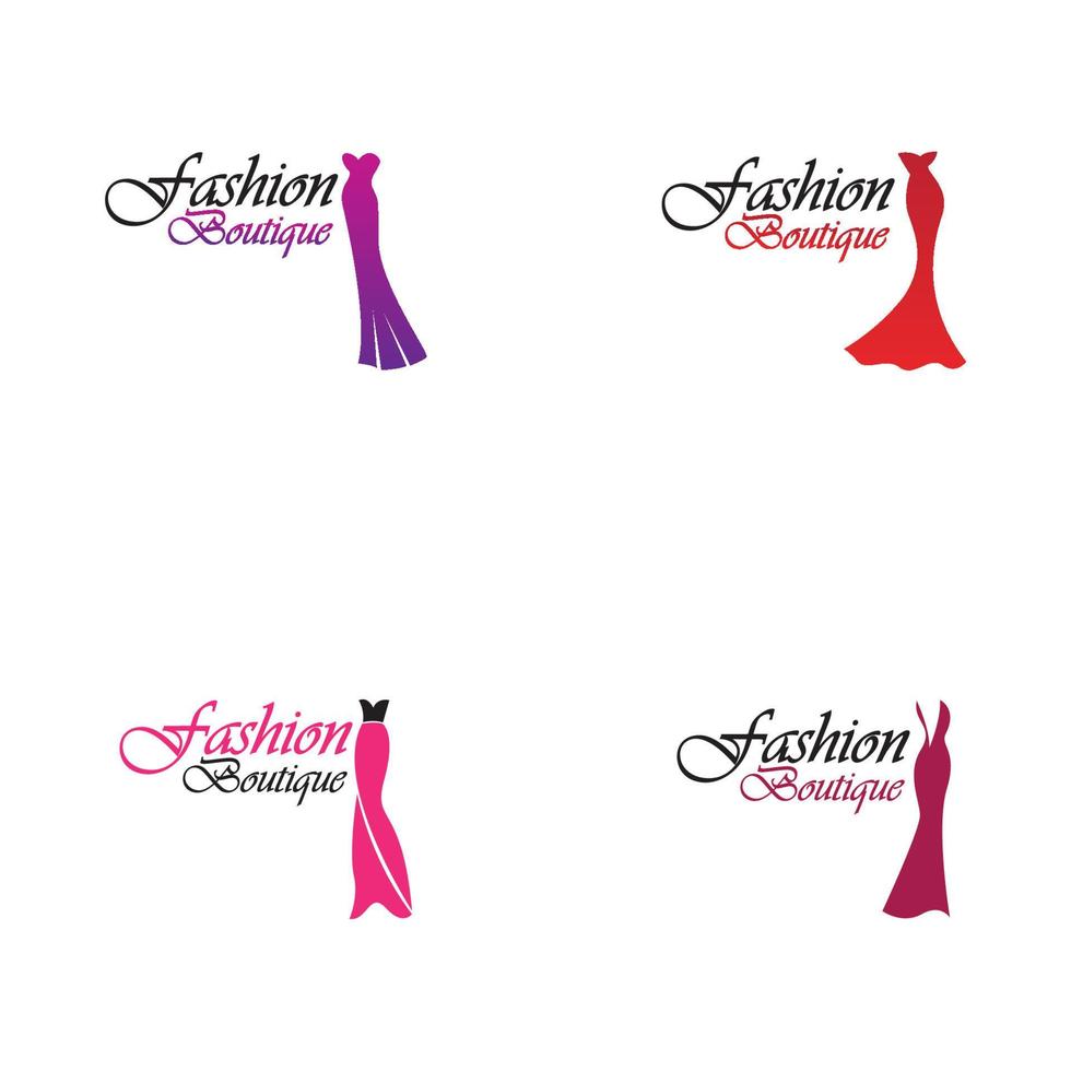 schön Kleid Frau Logo einfach kreativ zum Boutique Mode Geschäft Logo Vektor