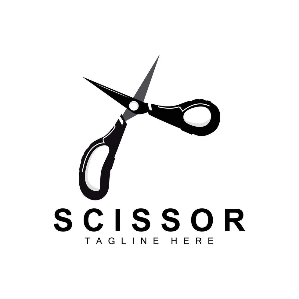 Scheren-Logo-Design, Barbershop-Rasierer-Vektor, Babershop-Scheren-Markenillustration vektor