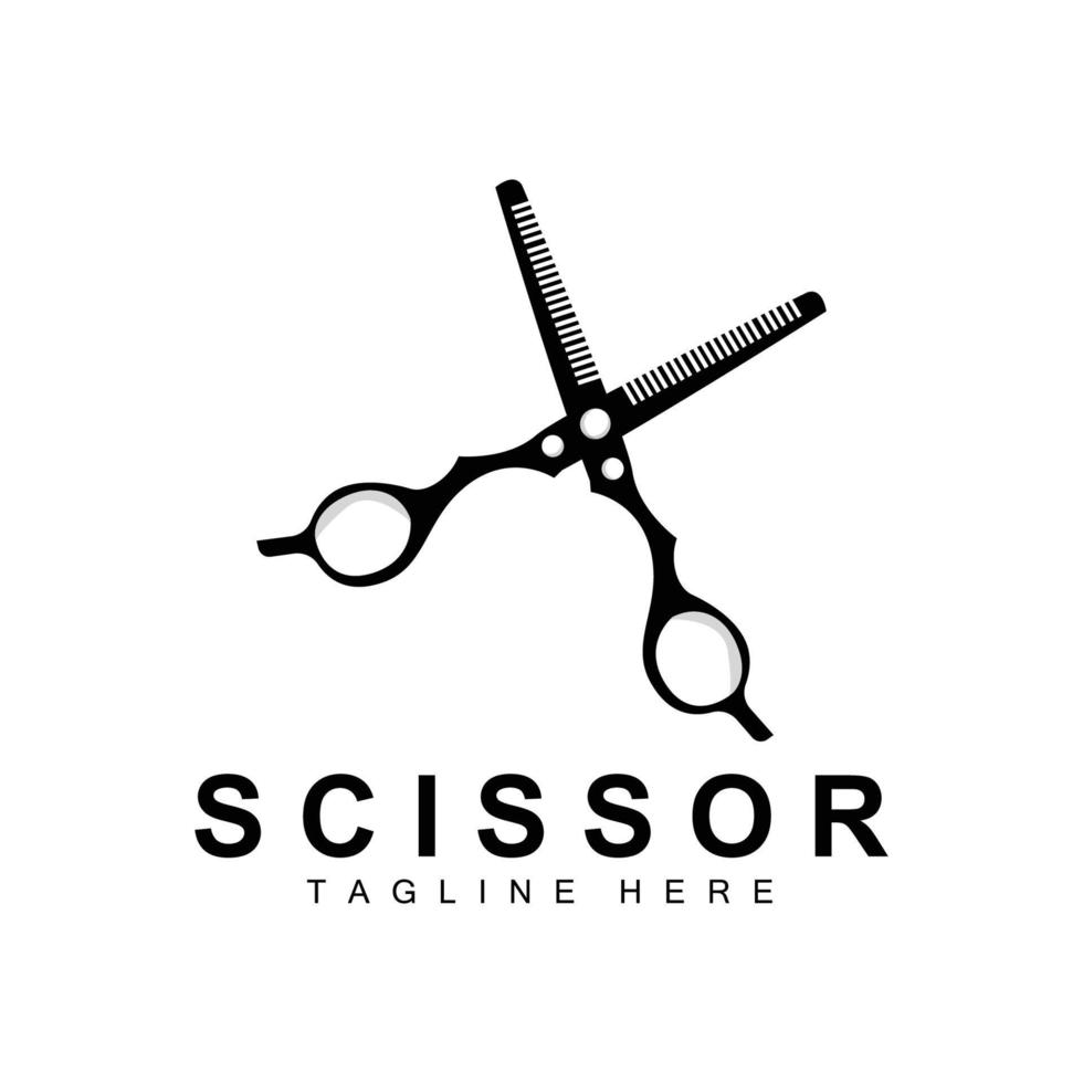 Scheren-Logo-Design, Barbershop-Rasierer-Vektor, Babershop-Scheren-Markenillustration vektor