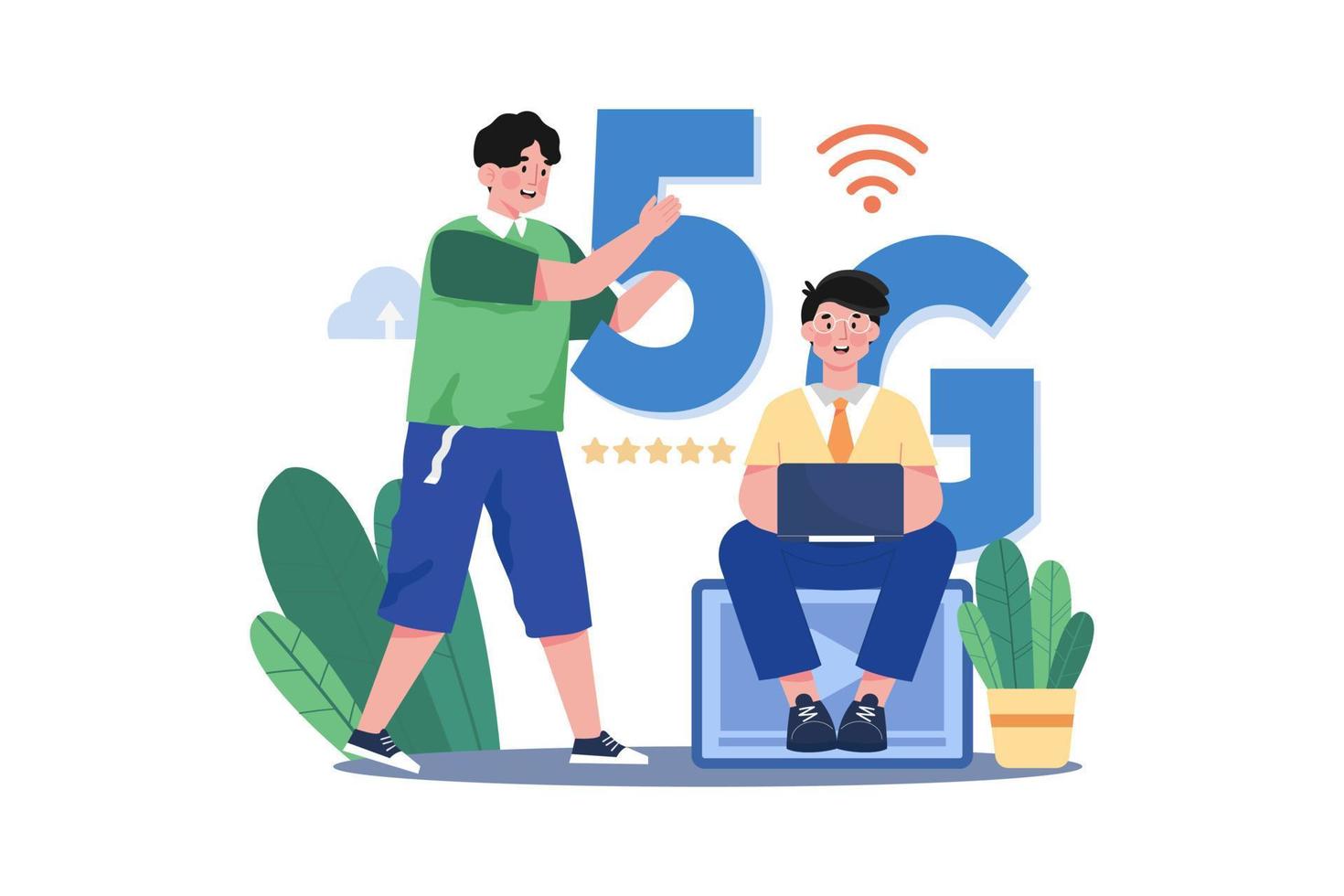 5g teknologi illustration begrepp på vit bakgrund vektor