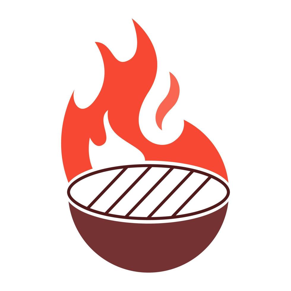 bbq ikon logotyp design vektor