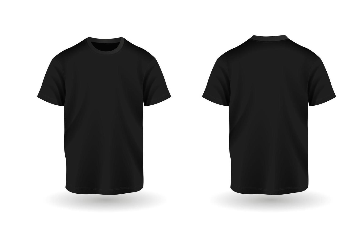 3d svart t-shirt falsk upp mall vektor