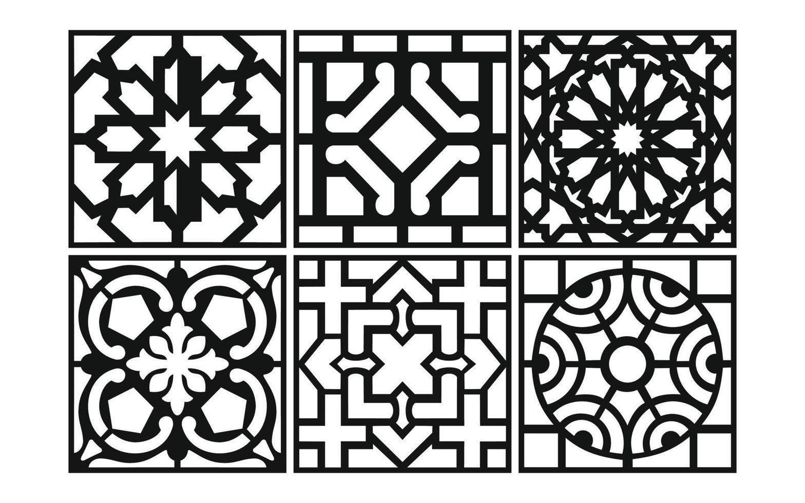 dekorative Blumenmuster, geometrische Vorlage für CNC-Laserschneiden vektor