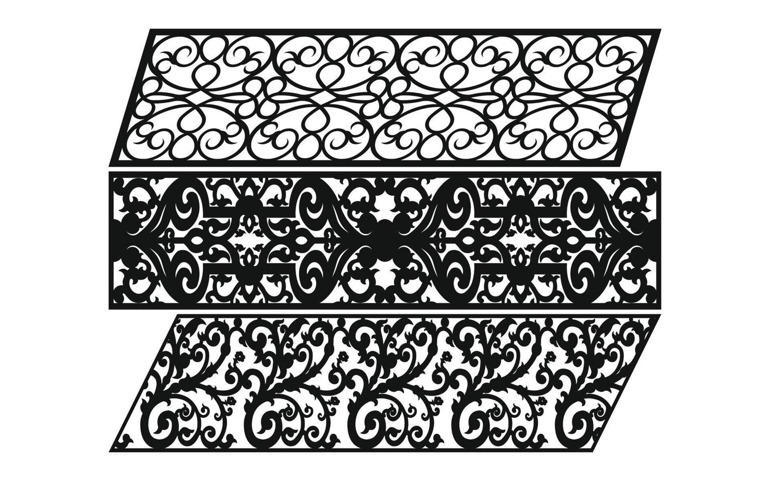 dekorative Blumenmuster, geometrische Vorlage für CNC-Laserschneiden vektor