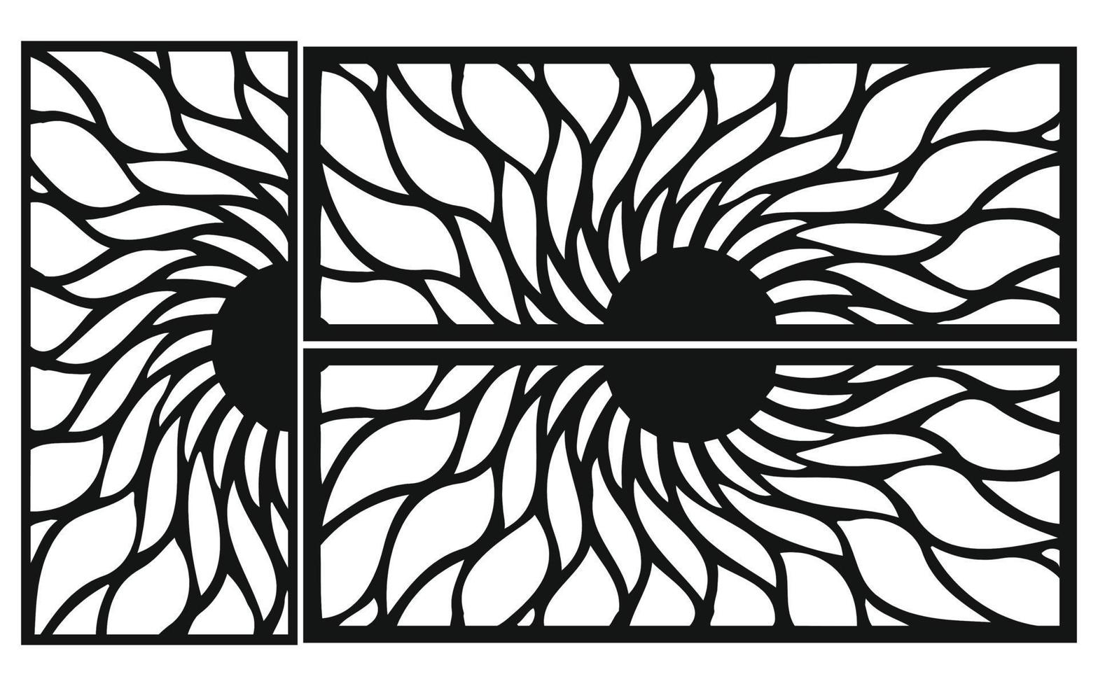 dekorative Blumenmuster, geometrische Vorlage für CNC-Laserschneiden vektor