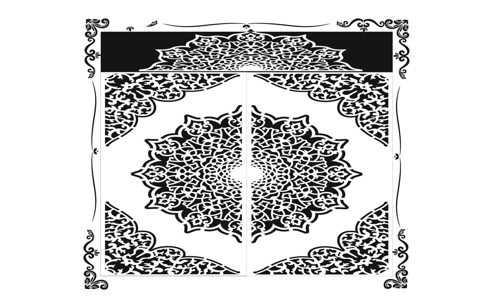 dekorative Blumenmuster, geometrische Vorlage für CNC-Laserschneiden vektor