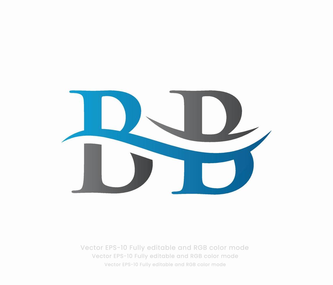 brev b b länkad logotyp vektor