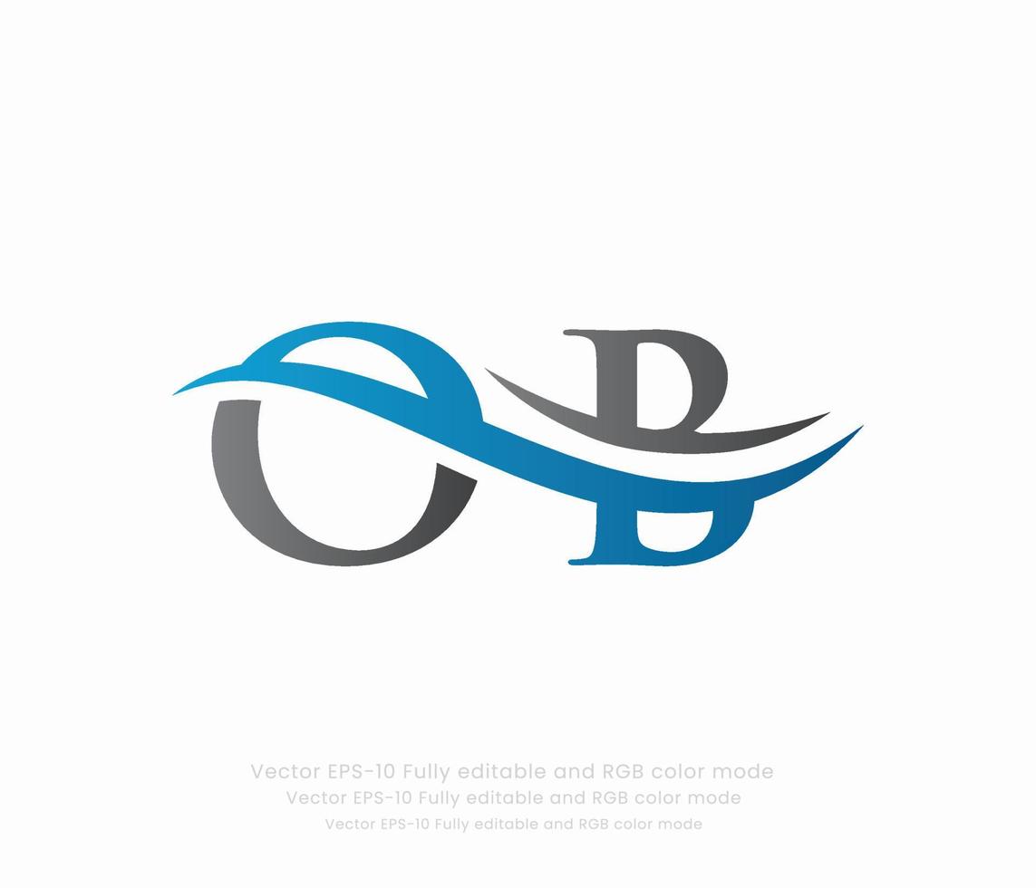 brev o b länkad logotyp vektor
