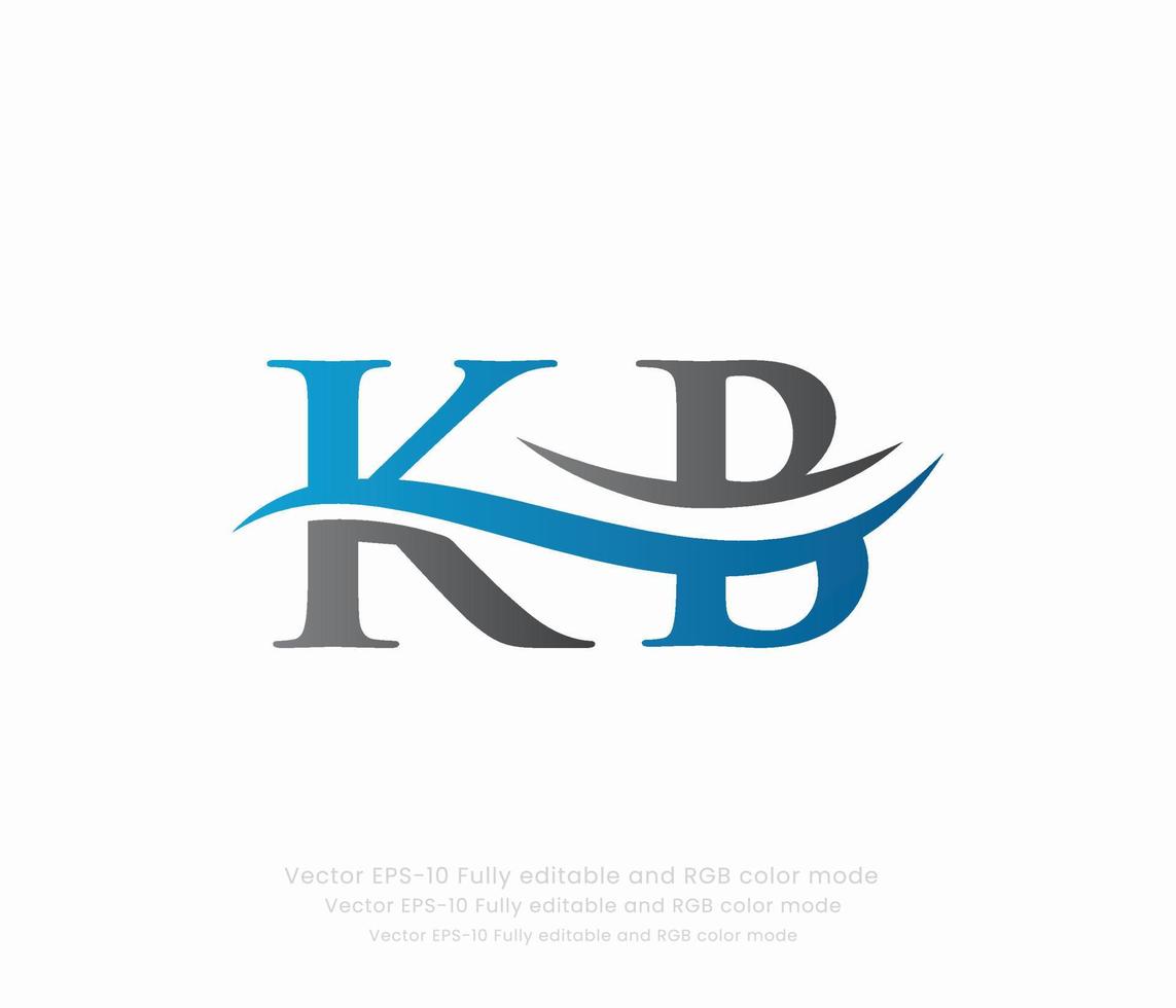 Brief k b verknüpft Logo vektor