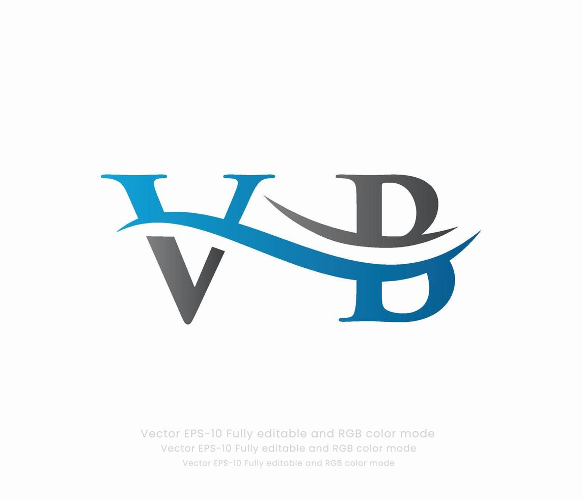 brev v b länkad logotyp vektor