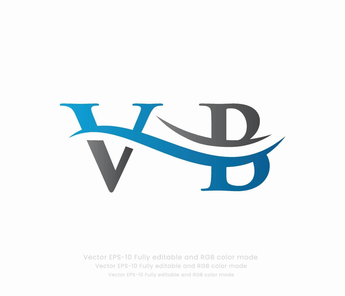 Brief v b verknüpft Logo vektor