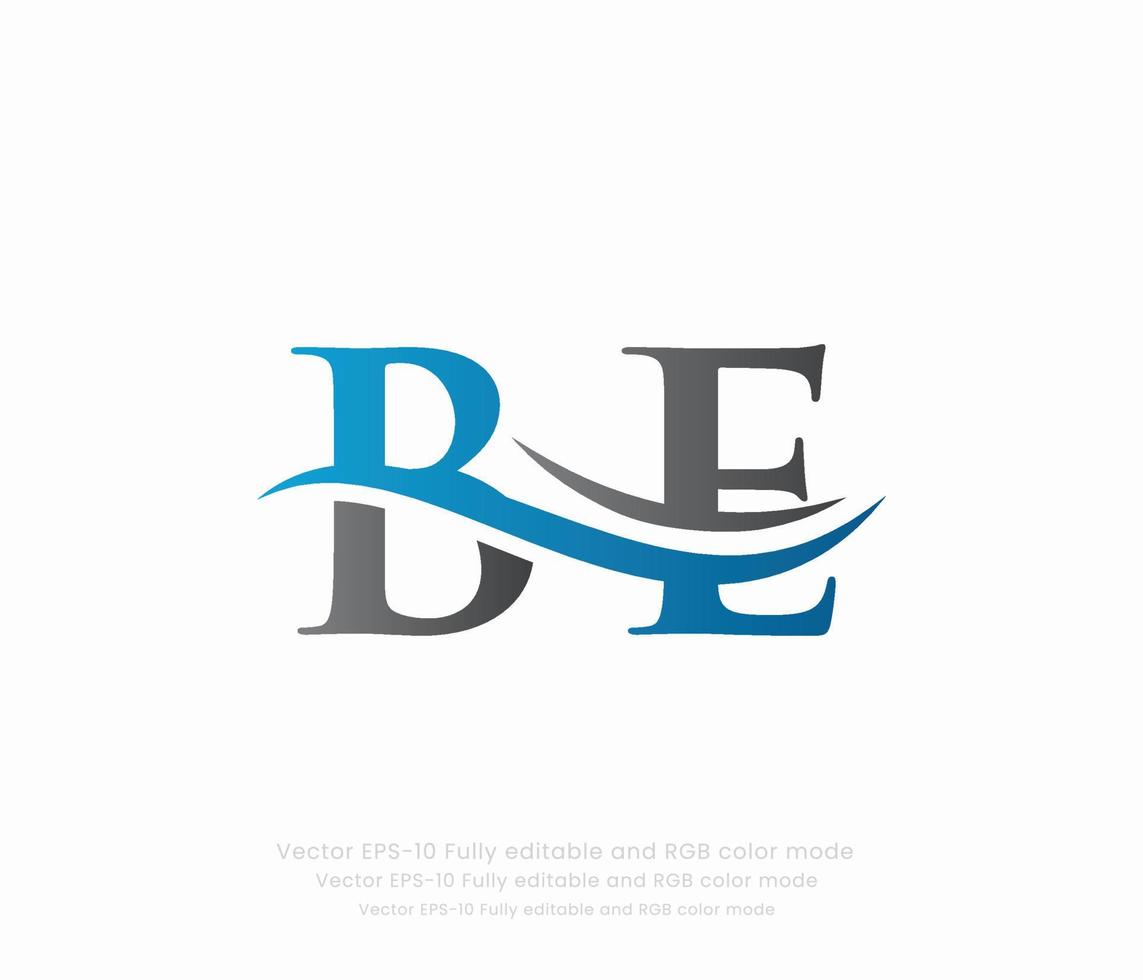 Brief b e verknüpft Logo vektor