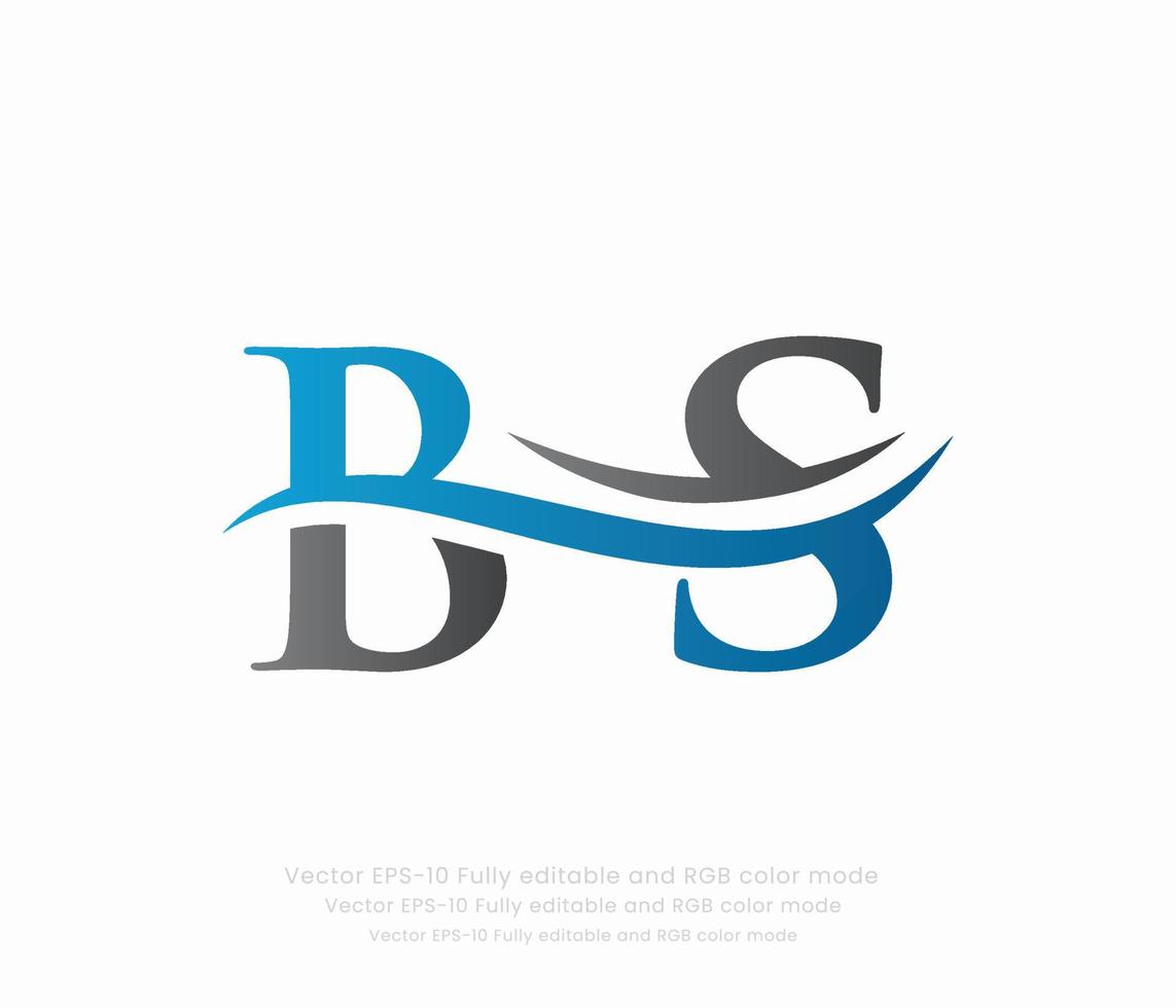 Brief b s verknüpft Logo vektor
