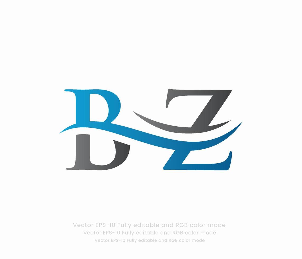 brev b z länkad logotyp vektor