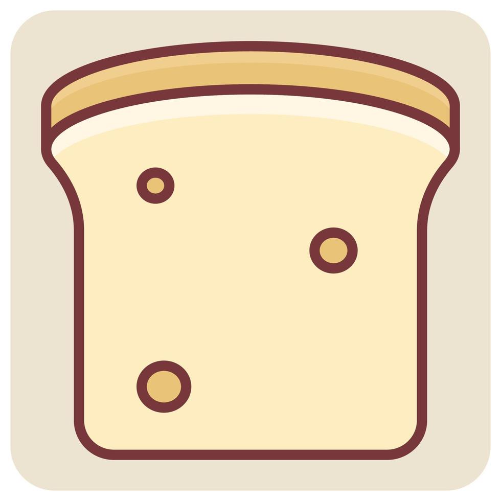 gefüllt Farbe Gliederung Symbol zum Brot Scheibe. vektor