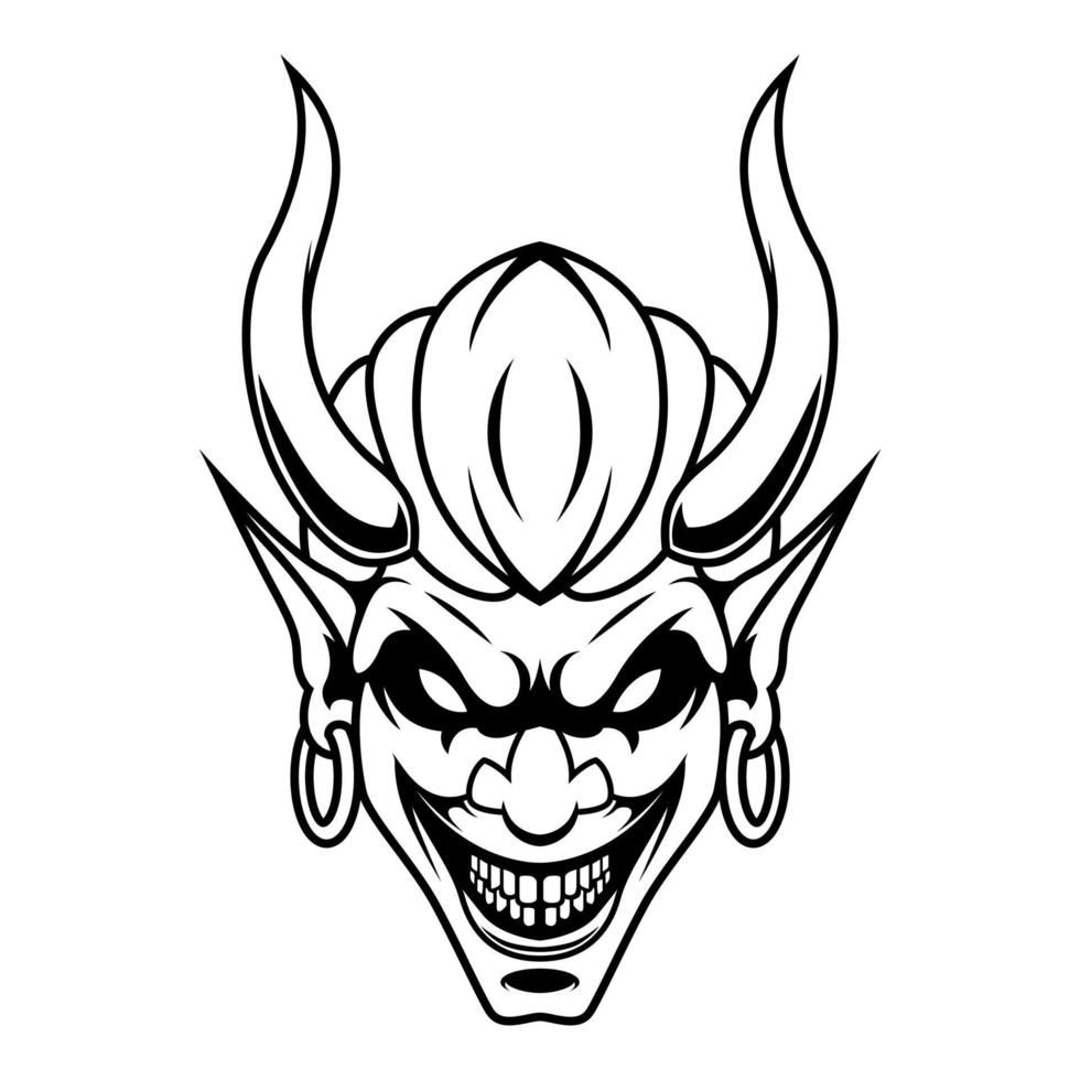 Teufel Vektor. schwarz und Weiß Teufel Mann Logo Design Vektor Maskottchen Vorlage