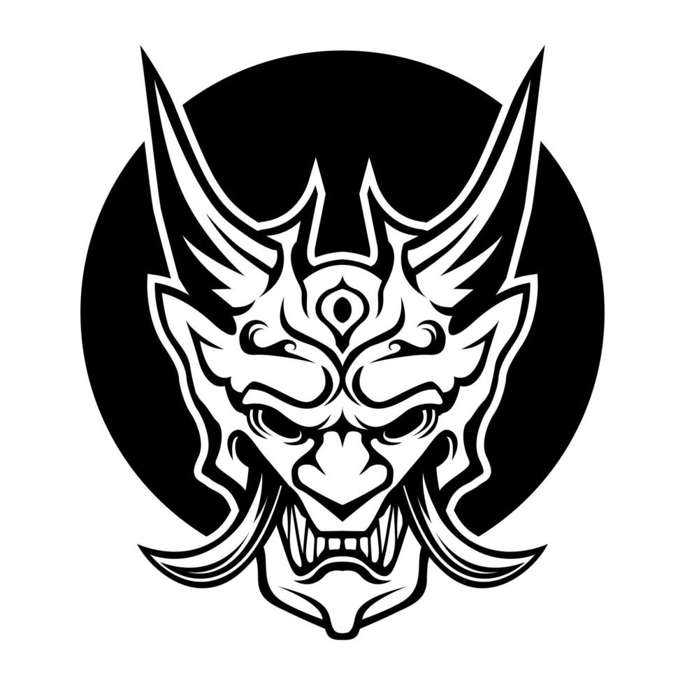 Ronin Samurai Gesicht Maske Vektor Logo Symbol Symbol Vorlage schwarz und Weiß