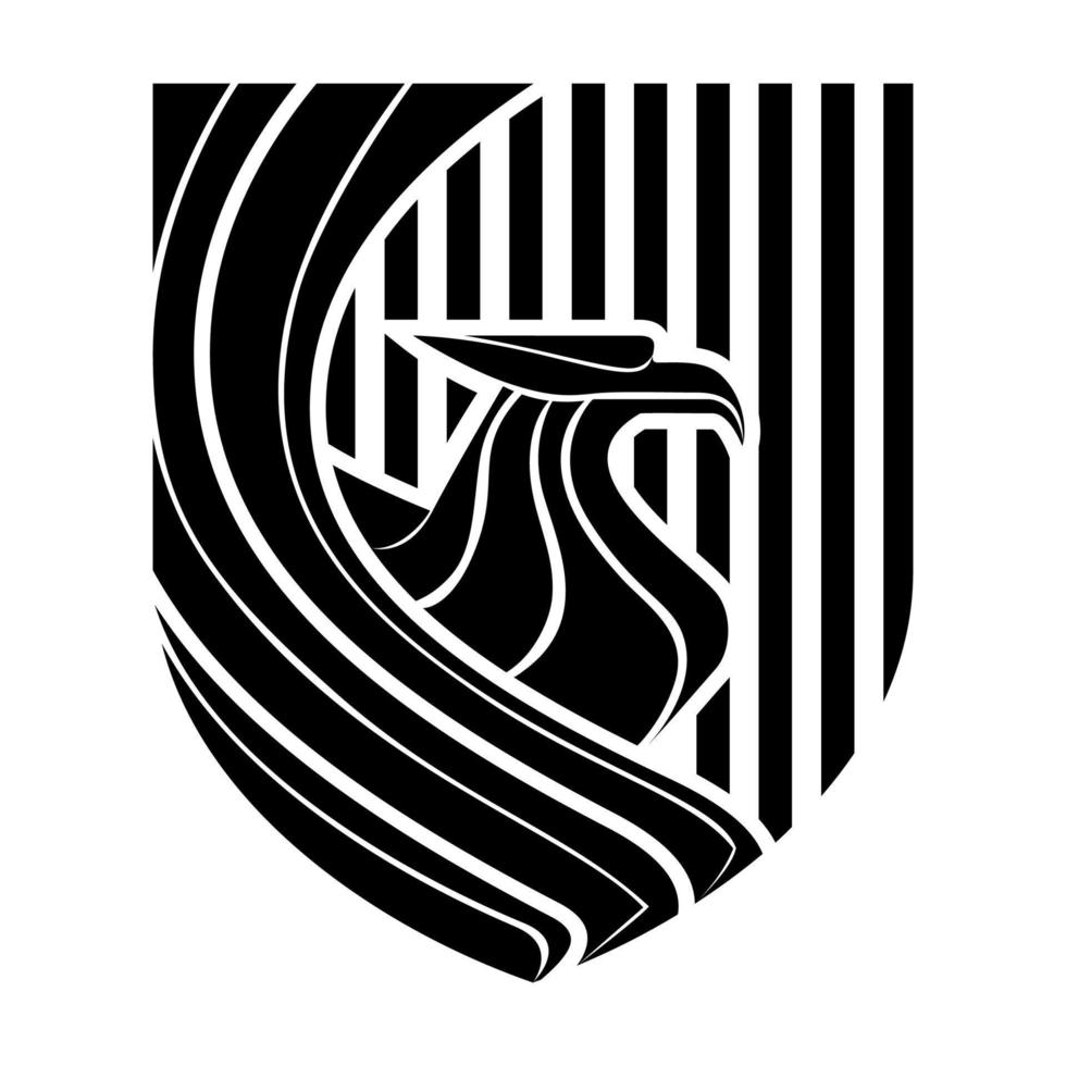 Schild Adler Vektor schwarz und Weiß Logo Design Illustration Vorlage