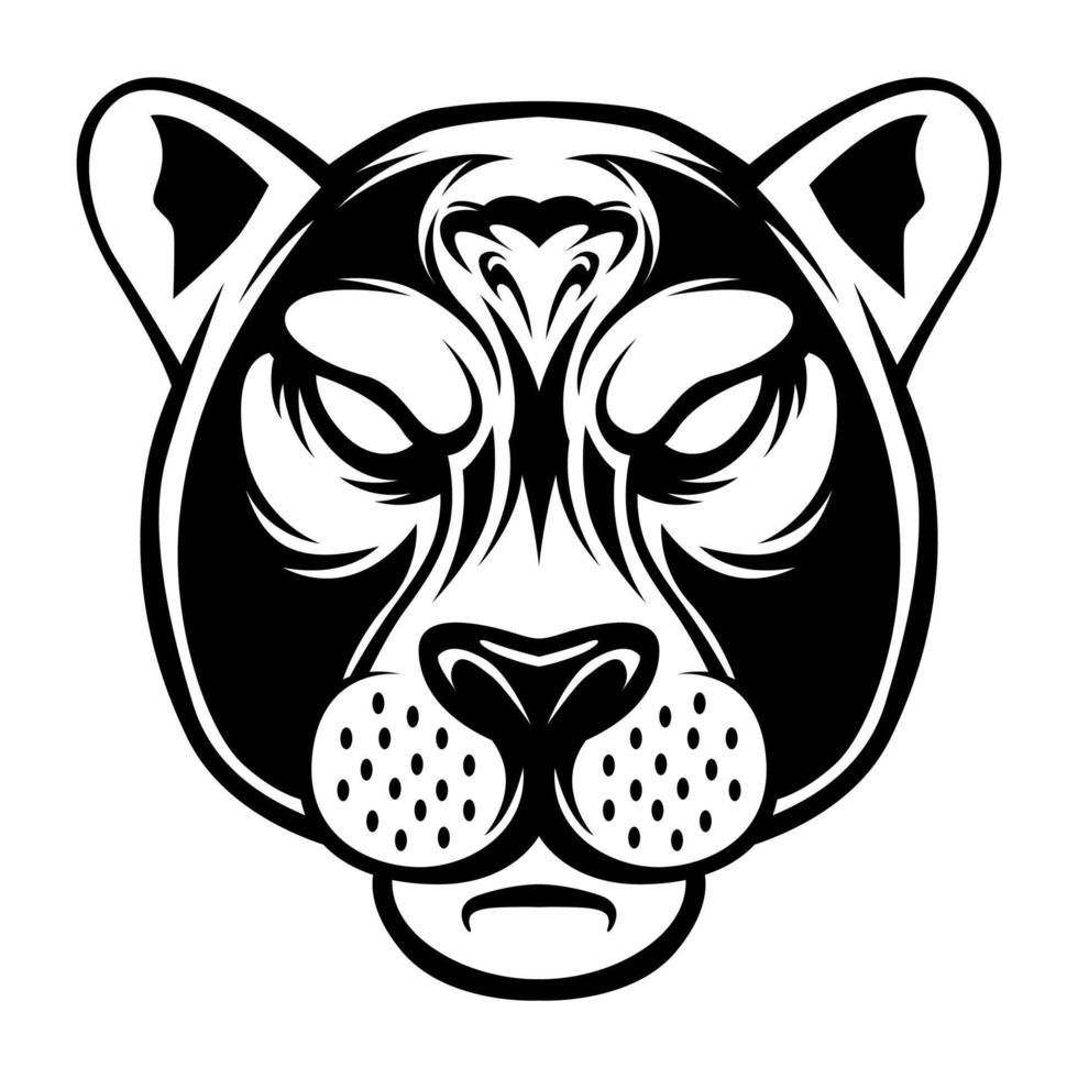 Panther Vektor. Panther Kopf Zeichnung schwarz und Weiß Logo Design Vektor Illustration im modern Stil Design