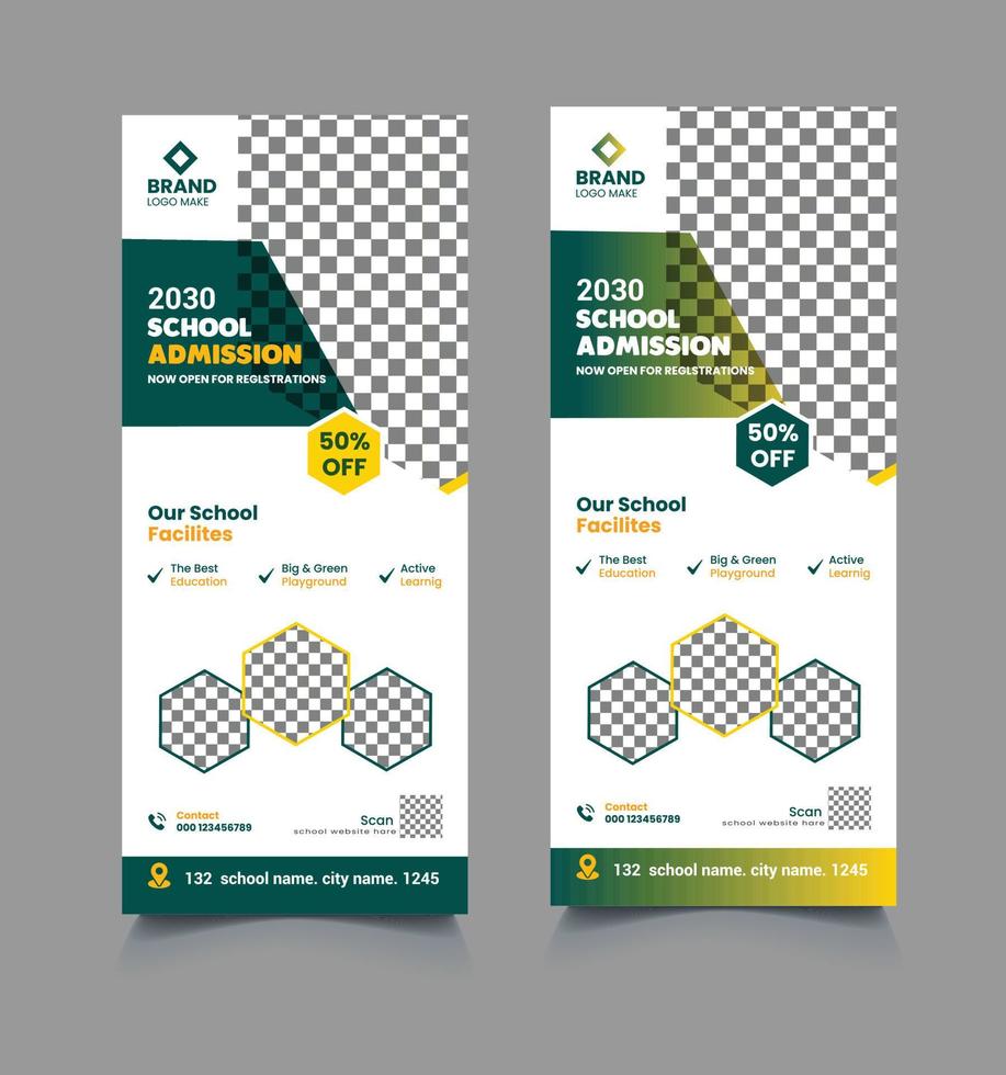 attraktiv modern Geschäft rollen oben Banner Design Pop oben oder dl Flyer Vorlage vektor