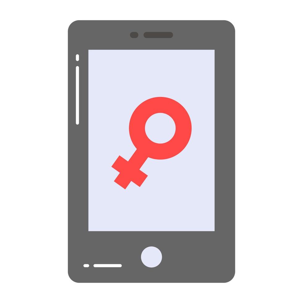 weiblich Symbol Innerhalb Handy, Mobiltelefon, Vektor Design von Frauen App