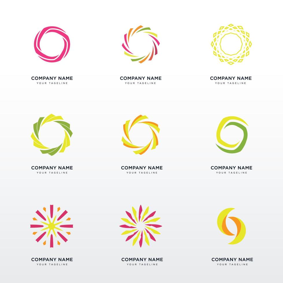 samling av färgrik företag logotyp mallar vektor