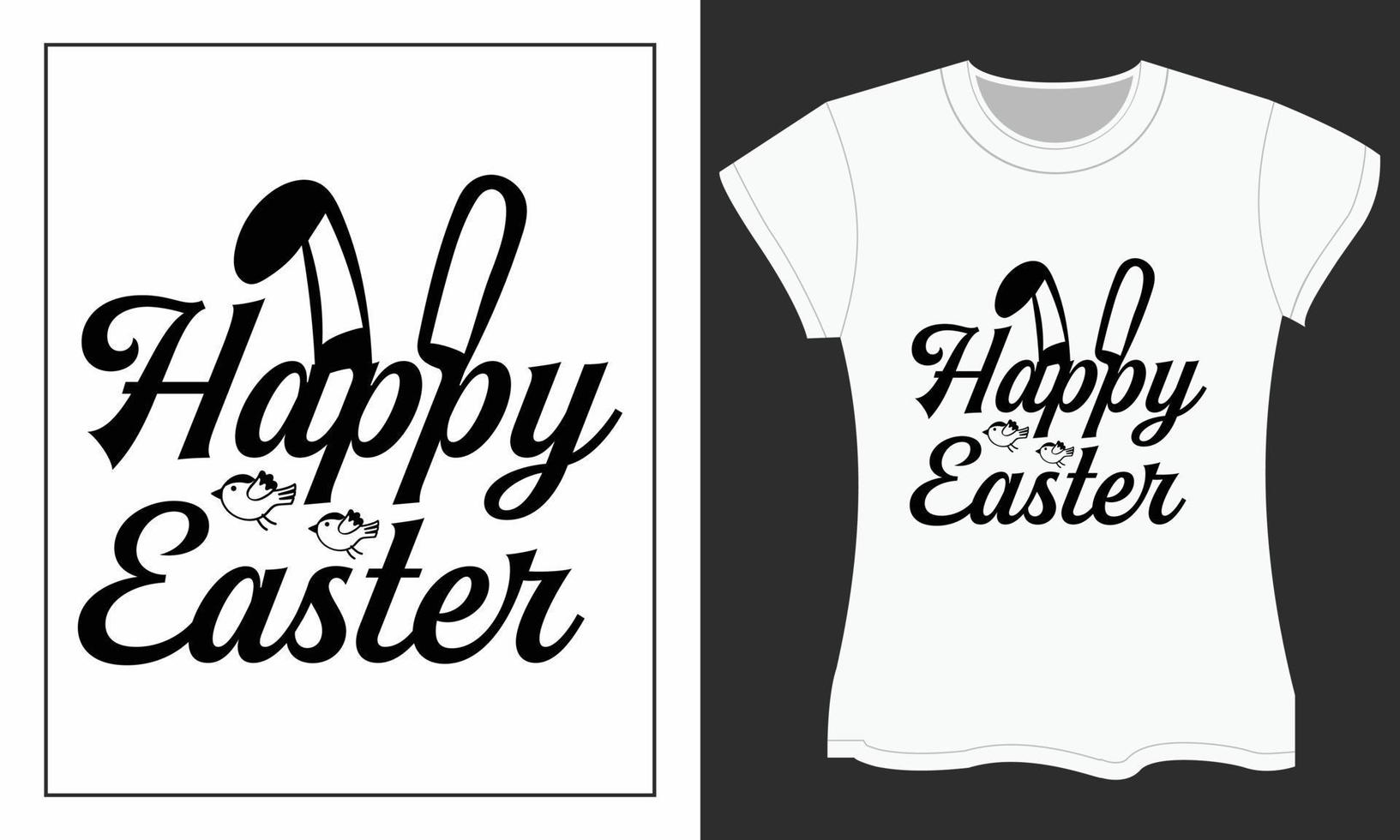 glücklich Ostern Typografie T-Shirt Design. vektor