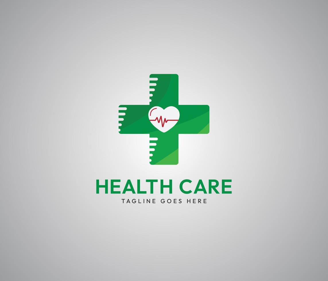 hälsa vård företag logotyp, plus logotyp mall vektor design illustration