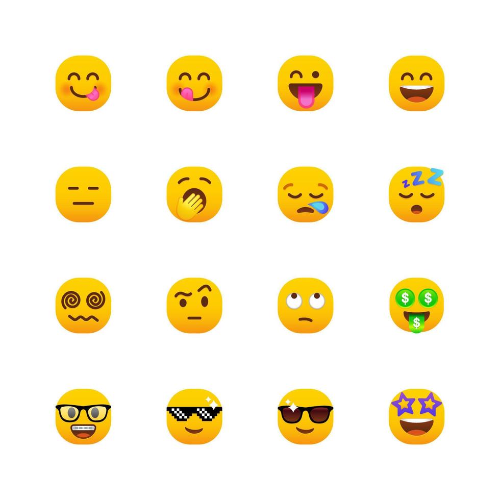 gerundet Emoji Symbole Satz2 vektor