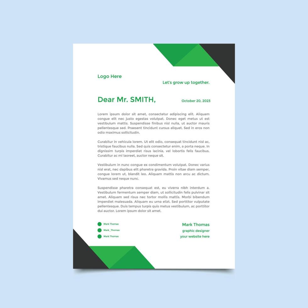 företag brev premie template.corporate modern brev design mall.eps vektor
